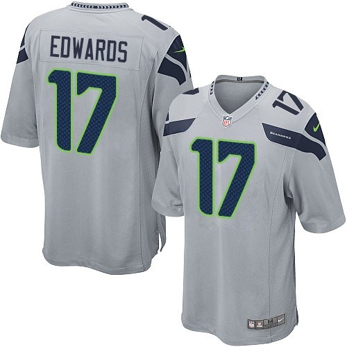 Men's Game Braylon Edwards Nike Jersey Grey Alternate - #17 NFL Seattle Seahawks